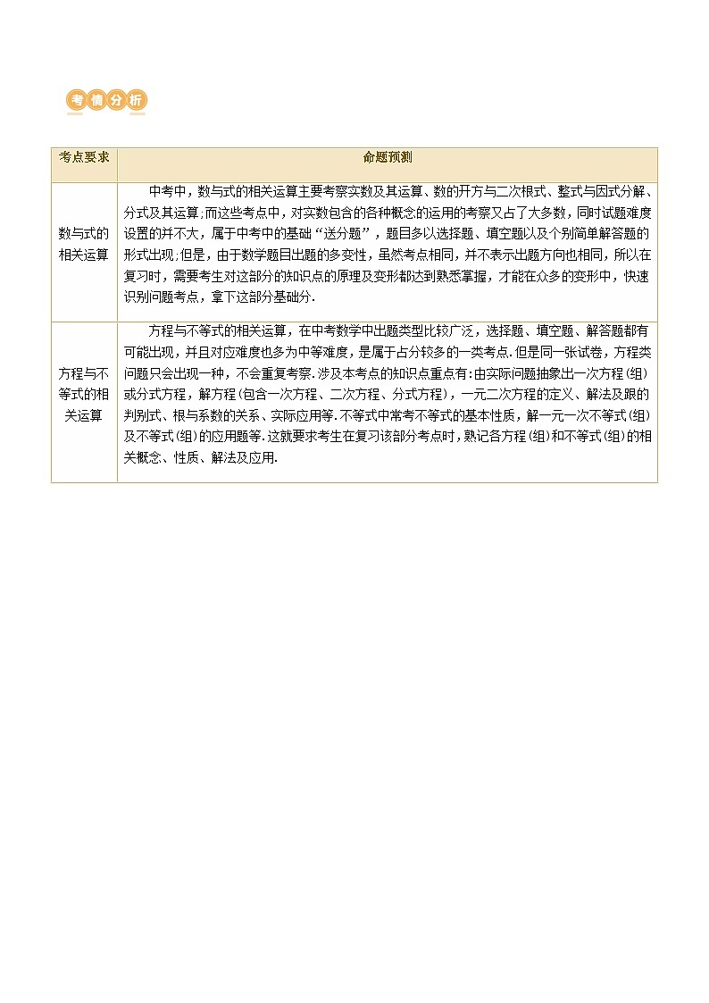 中考数学第一轮专项复习专题01 数与式、方程与不等式的性质及运算（讲练）（原卷版）第2页