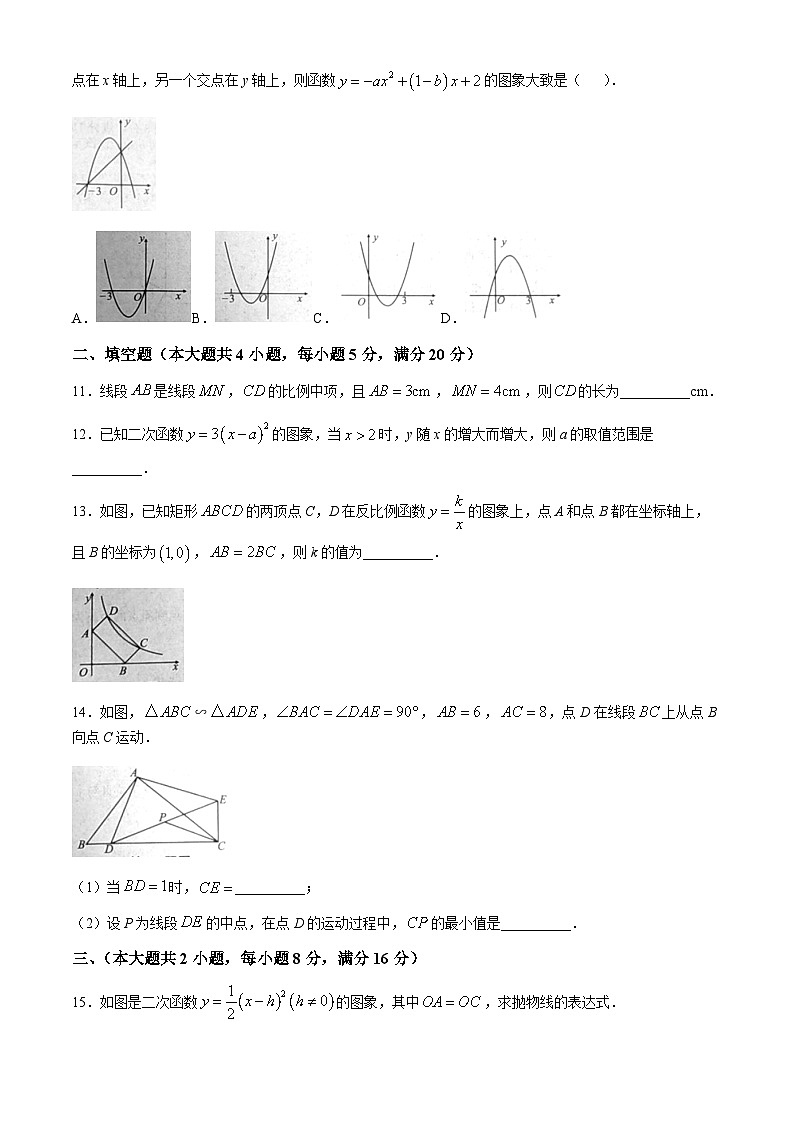 【九上HK数学】安徽省六安市金安区2024-2025学年九年级上学期11月期中考试数学试题第3页