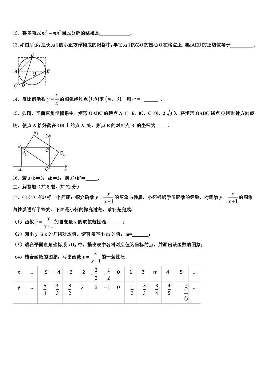 2025年大连市普兰店区中考数学模拟试题含解析第3页