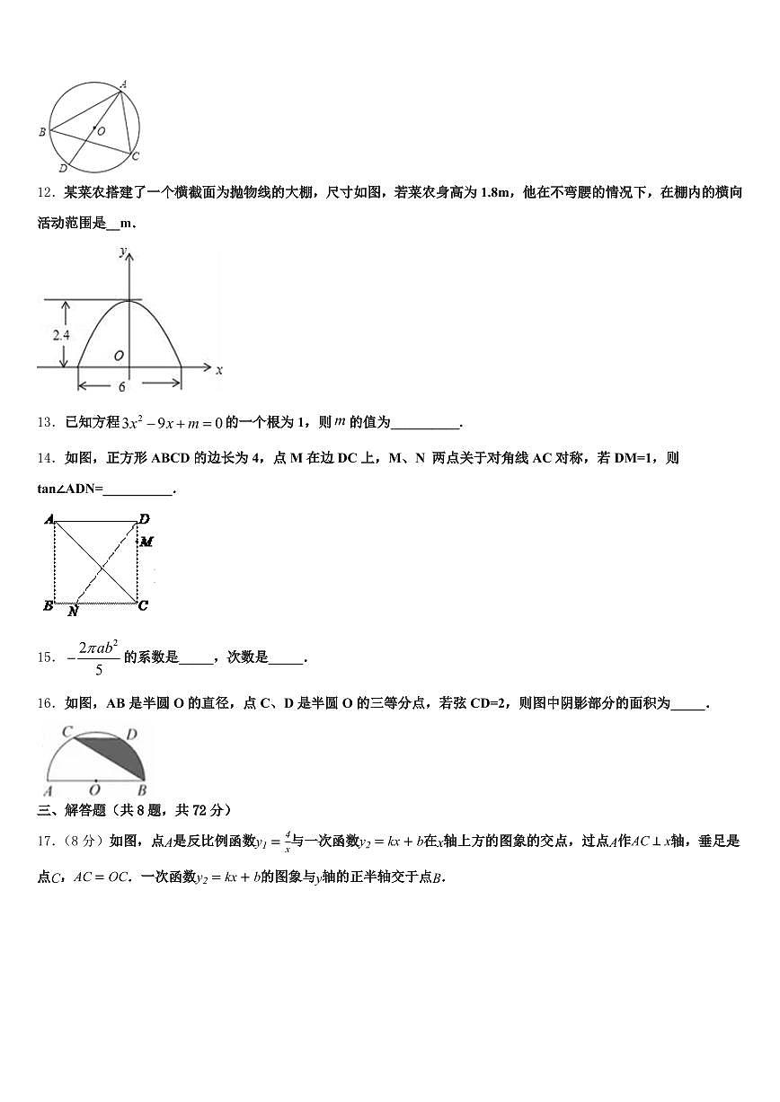 2025届衡水市冀州市中考数学模拟试题含解析第3页