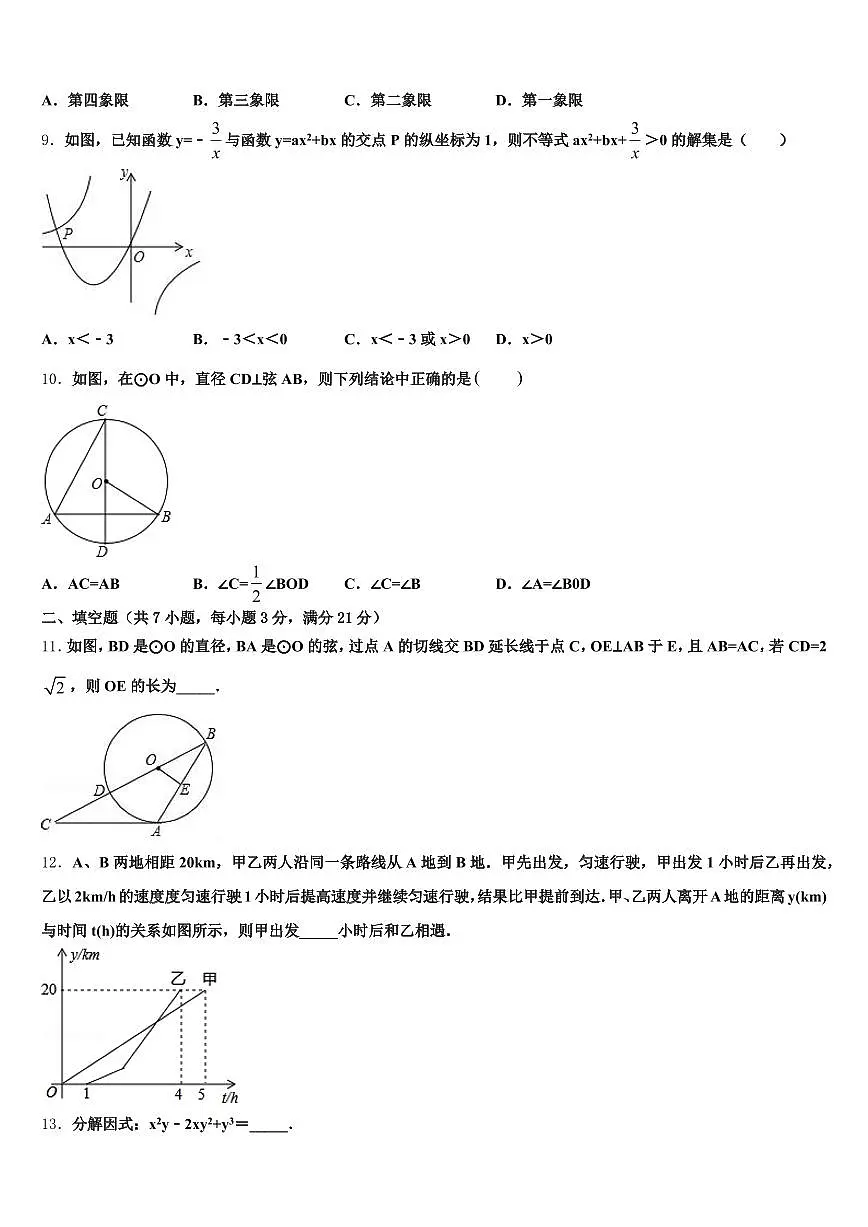 2025年安徽省六安市霍山县中考适应性考试数学试题含解析第2页