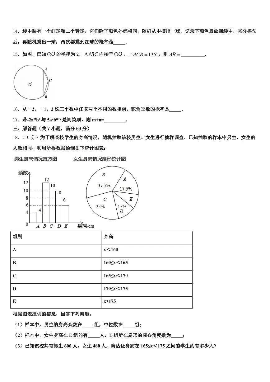2025年安徽省六安市霍山县中考适应性考试数学试题含解析第3页