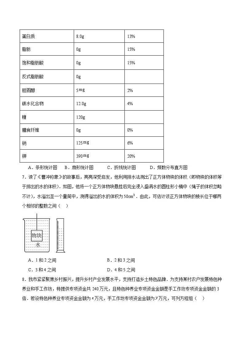 山西省朔州市多校2023-2024学年七年级下学期期末考试数学试卷(含解析)第2页