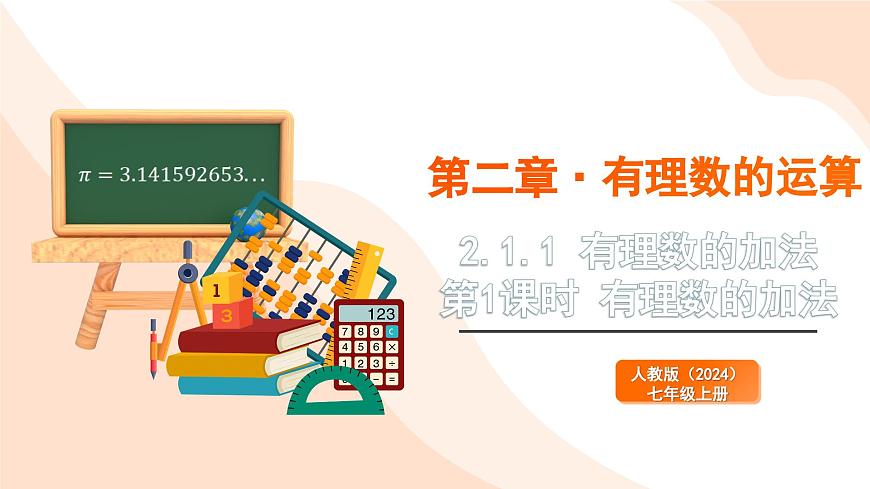 2024新人教版七年级上数学 2.1.1 有理数的加法 第1课时  有理数的加法 课件第1页