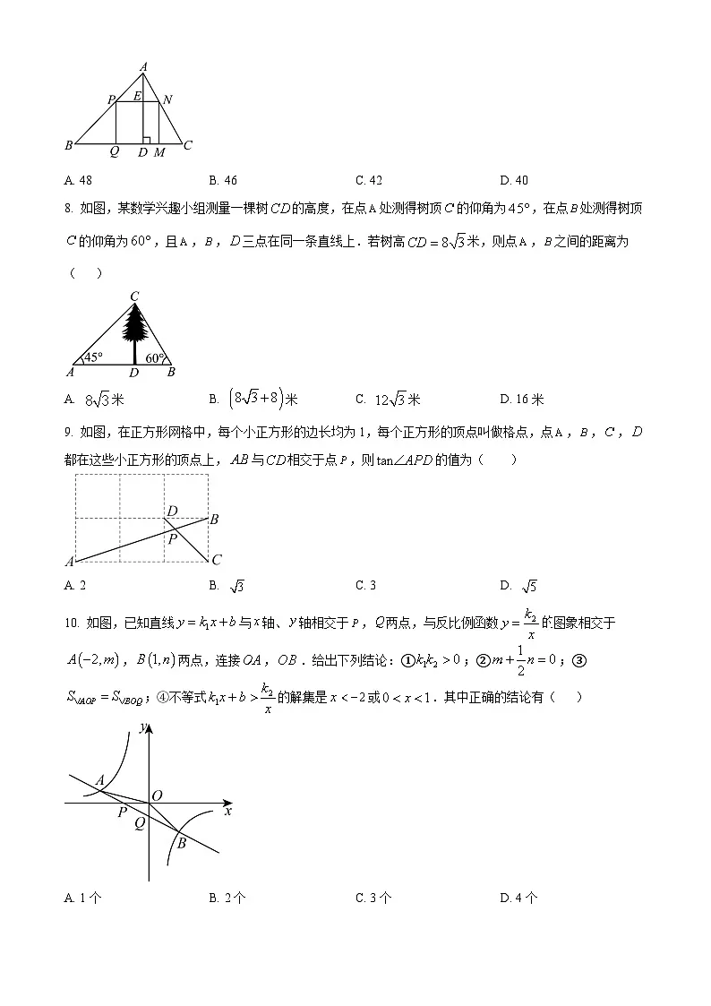 安徽省池州市2024-2025学年九年级上学期12月月考数学试题第2页