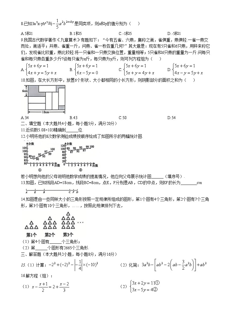 安徽省淮北市部分学校2024-2025学年七年级上学期1月期末数学试题第2页