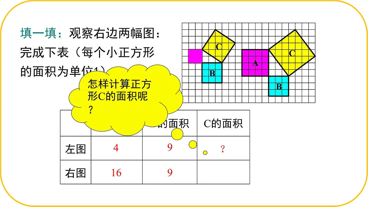 北师大版八年级上册数学第一章勾股定理1.1.1 探索勾股定理ppt第7页