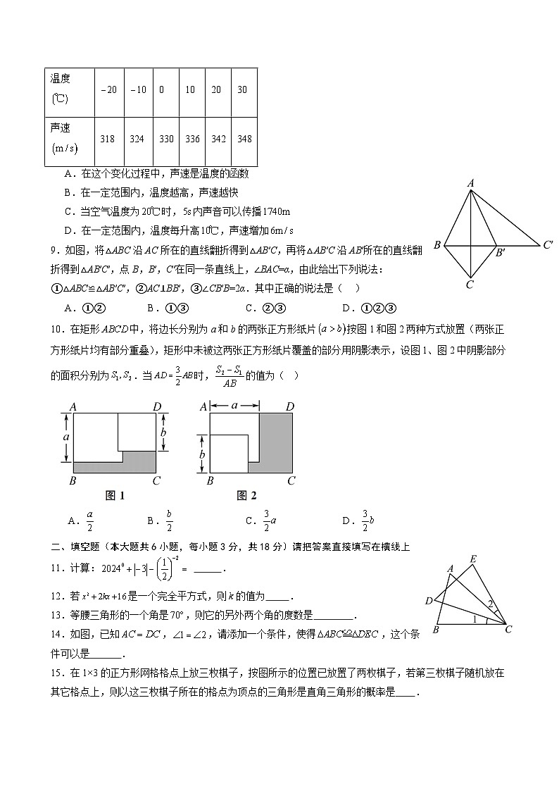 2025年八年级数学开学摸底考（北师大版2024 山东专用）原卷+答案解释-2025秋季初二入学分班考第2页