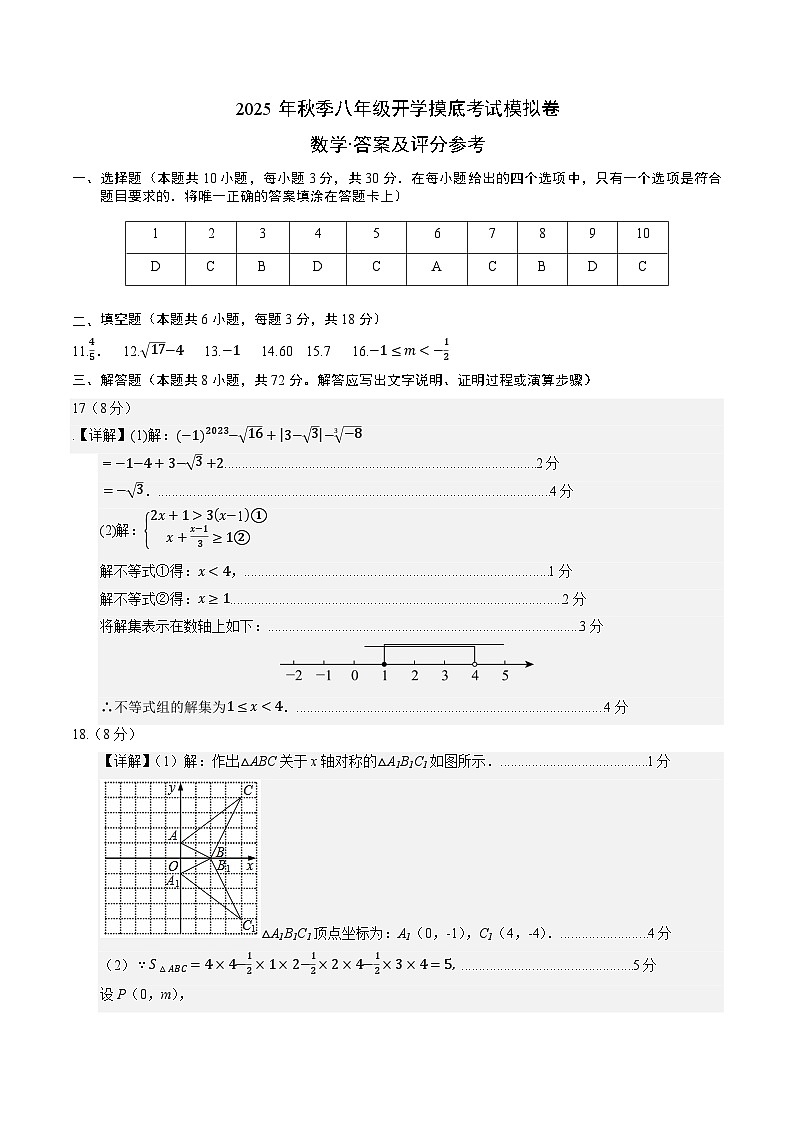 数学（答案及评分标准）第1页