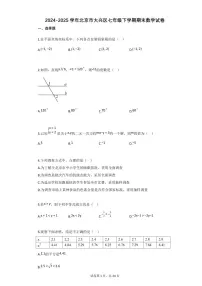 2024~2025学年北京市大兴区七年级下学期期末数学试卷