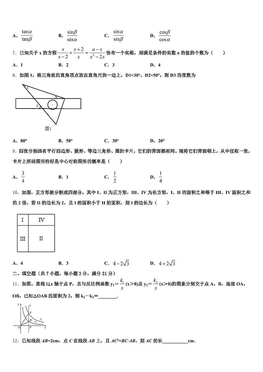 黑龙江省哈尔滨市平房区2025届中考数学最后冲刺模拟试卷含解析第2页