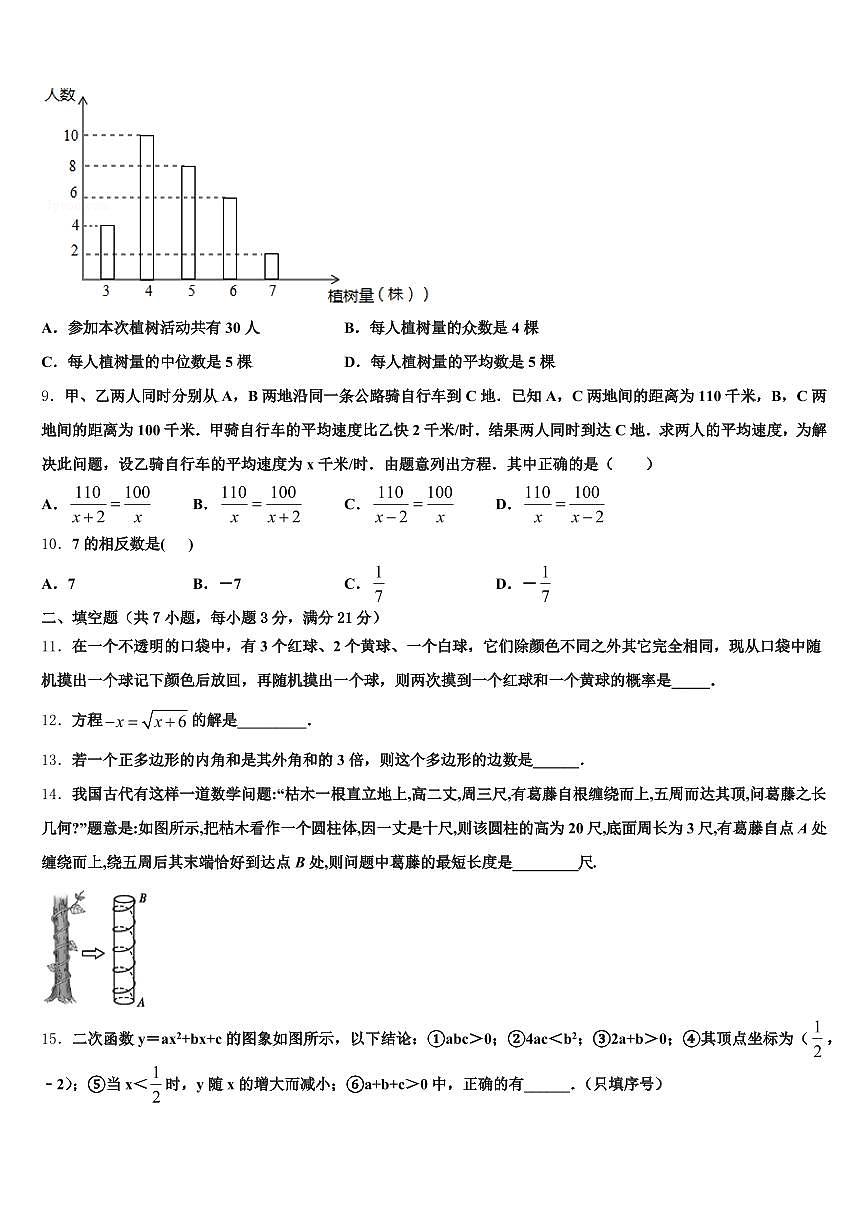 靖西县2025年中考数学全真模拟试题含解析第3页
