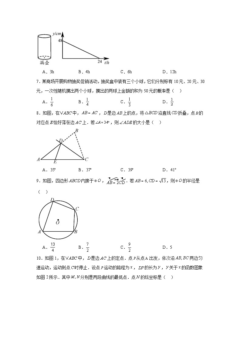 2025年湖北省武汉市初中毕业生学业水平考试数学试卷(无答案）第2页