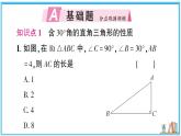 湘教版数学八年级上册 5.1 第2课时 含30°角的直角三角形的性质及应用 习题课件（含答案）