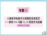 湘教版数学八年级上册 专题12 三角形中的角平分线模型及其变式 习题课件（含答案）