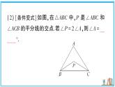 湘教版数学八年级上册 专题12 三角形中的角平分线模型及其变式 习题课件（含答案）