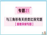 湘教版数学八年级上册 专题21 与三角形有关的类比探究题 习题课件（含答案）
