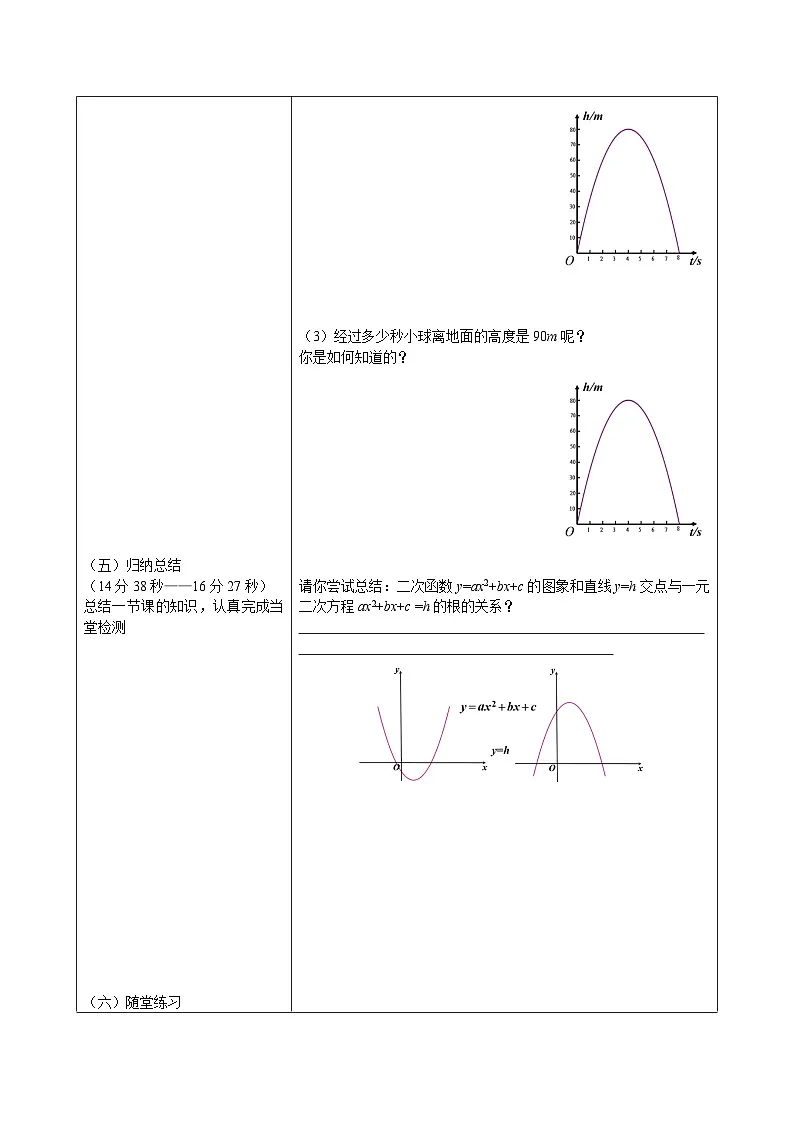 2.5二次函数与一元二次方程（第1课时）学案--北师大版九年级下册数学第3页