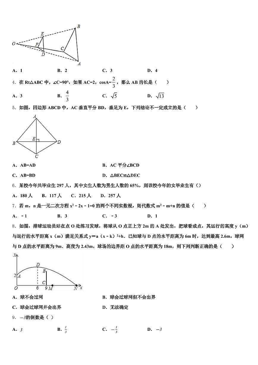 林芝地区朗县2025届中考数学押题试卷含解析第2页
