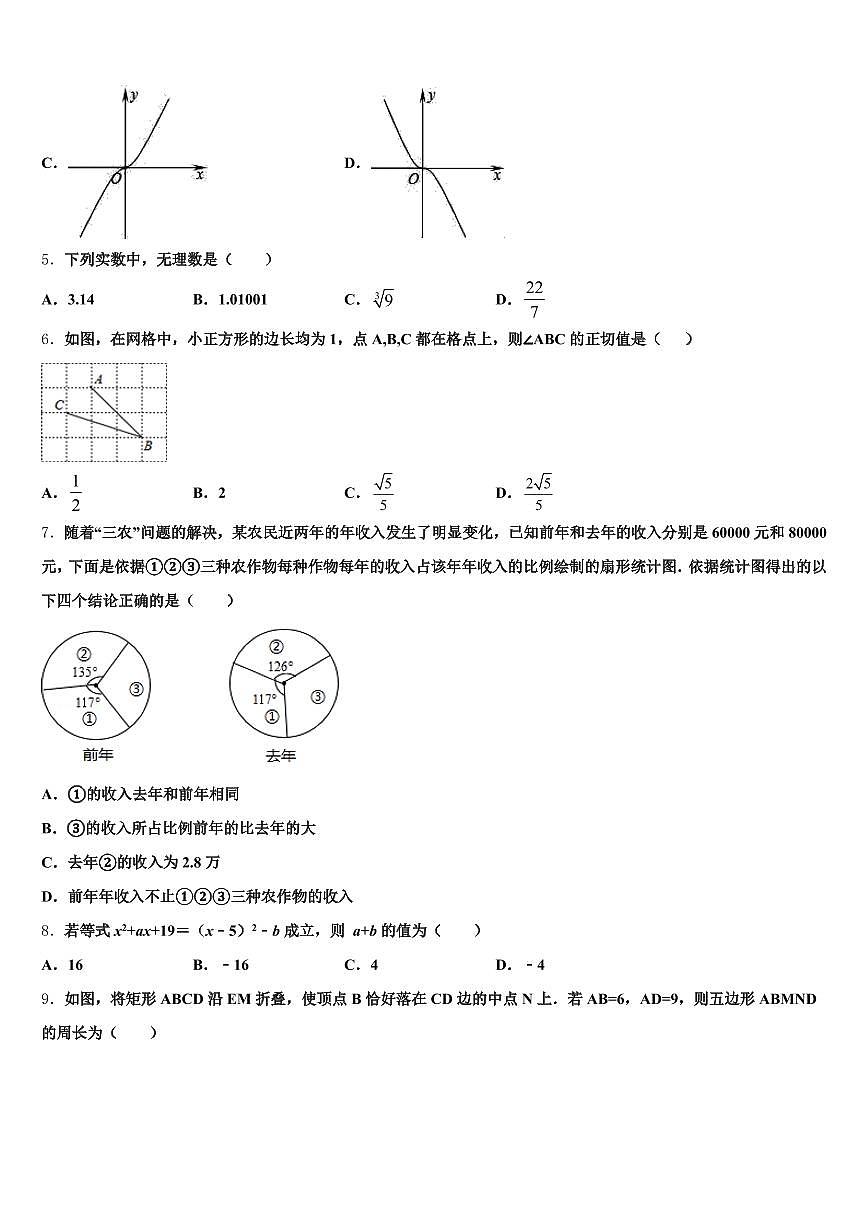 新疆维吾尔哈密地区巴里坤哈萨克自治县2025届中考数学五模试卷含解析第2页