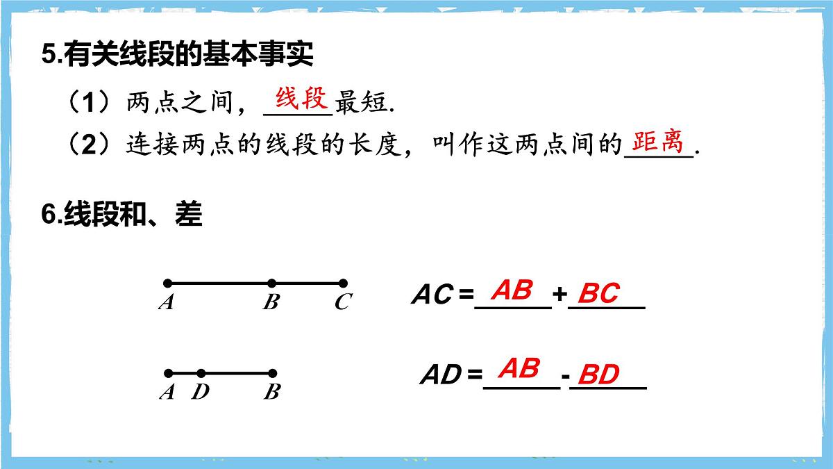 浙教版数学七上（2024）第六章《图形的基本知识》章末复习第一课时 课件第5页