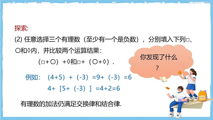 华师大版数学七上（2024）1.6.2《有理数加法的运算律》第7页
