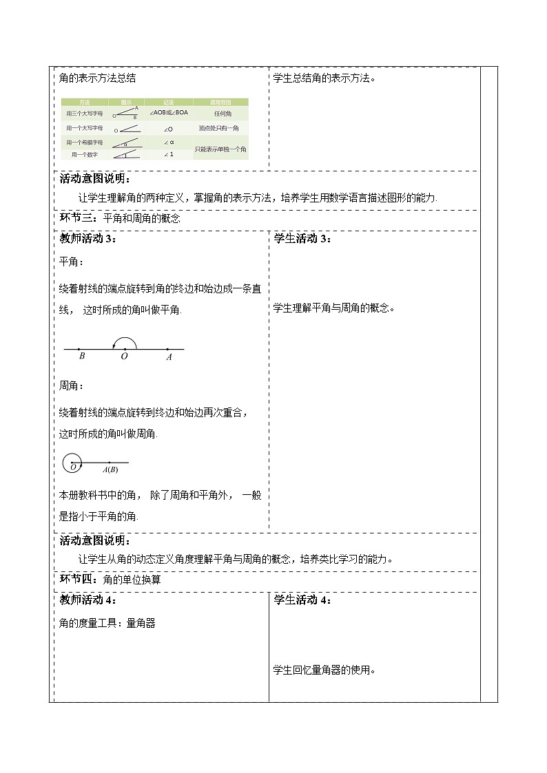 华师大版数学七上（2024）3.6.1《角》教案第3页