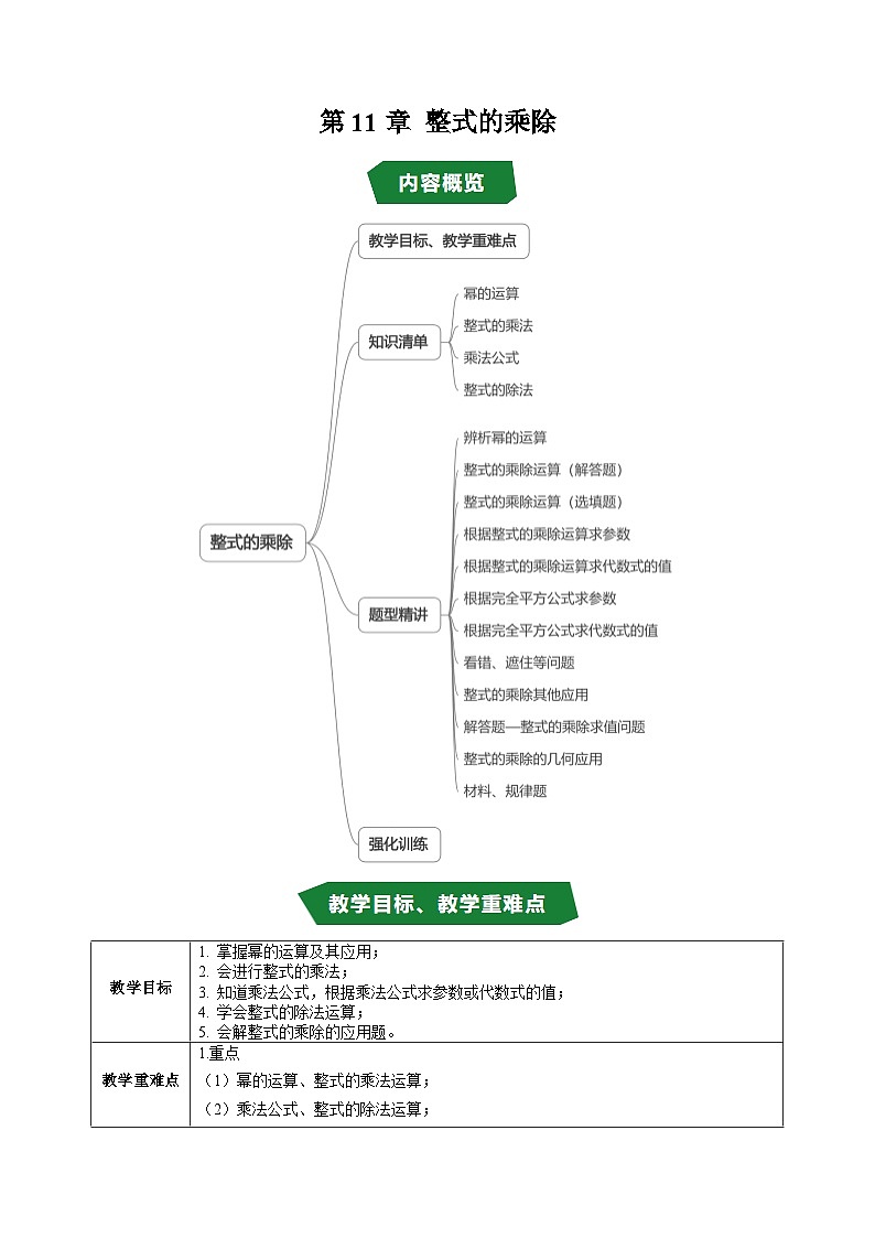 第11章 整式的乘除（高效培优讲义）（教师版）第1页