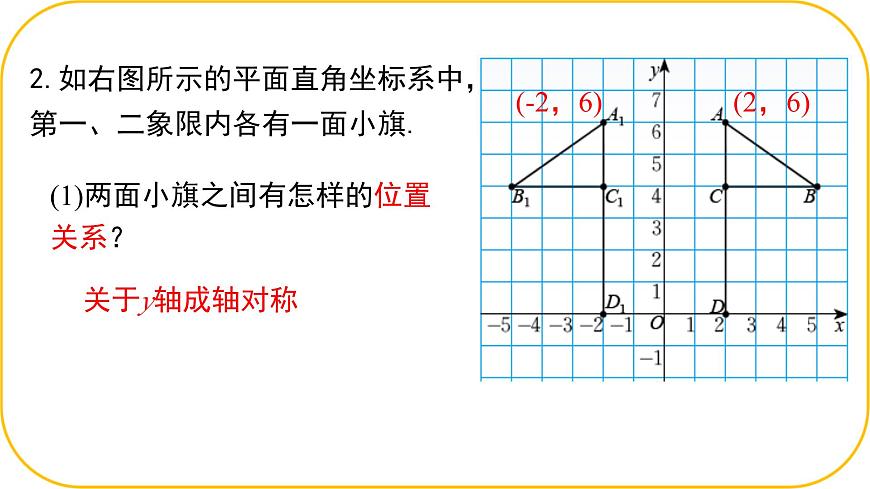 北师大版八年级上册数学第三章位置与坐标3.3轴对称与坐标变化课件第6页
