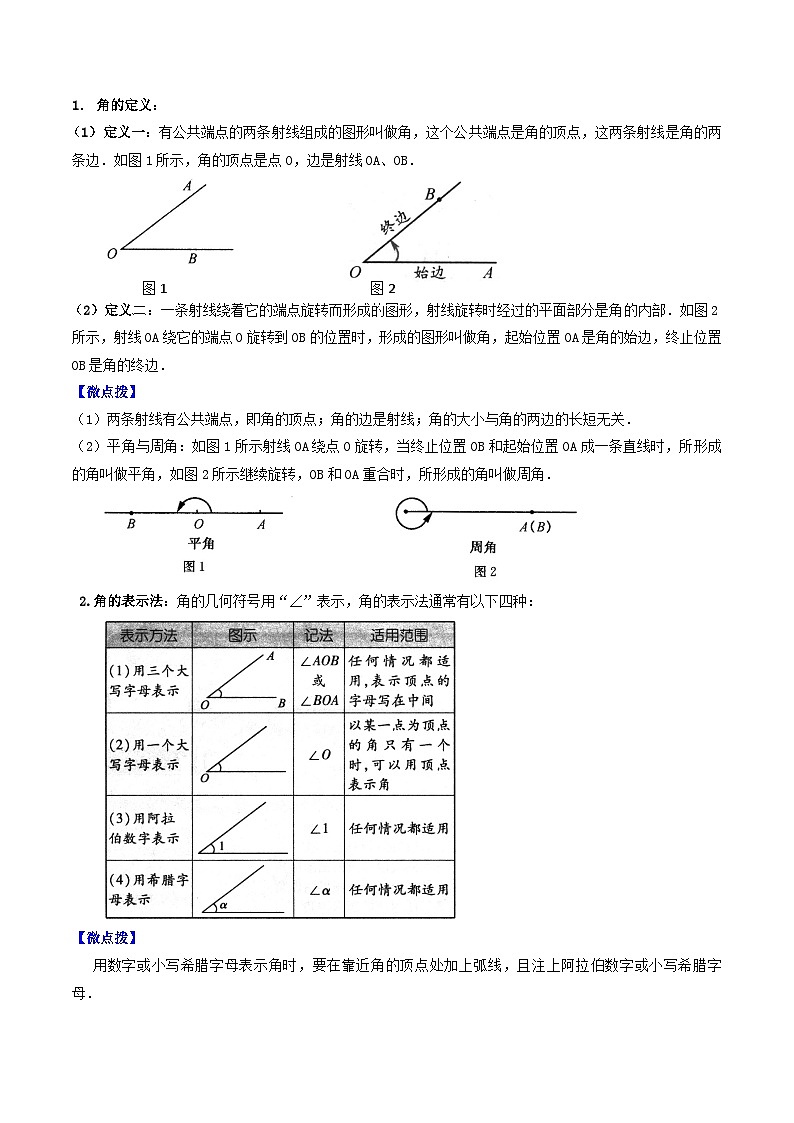 3.6 角（5个知识点+10类热点题型讲练+强化训练）-2024-2025学年七年级数学上册同步学与练（华师大版）（原卷版）第2页