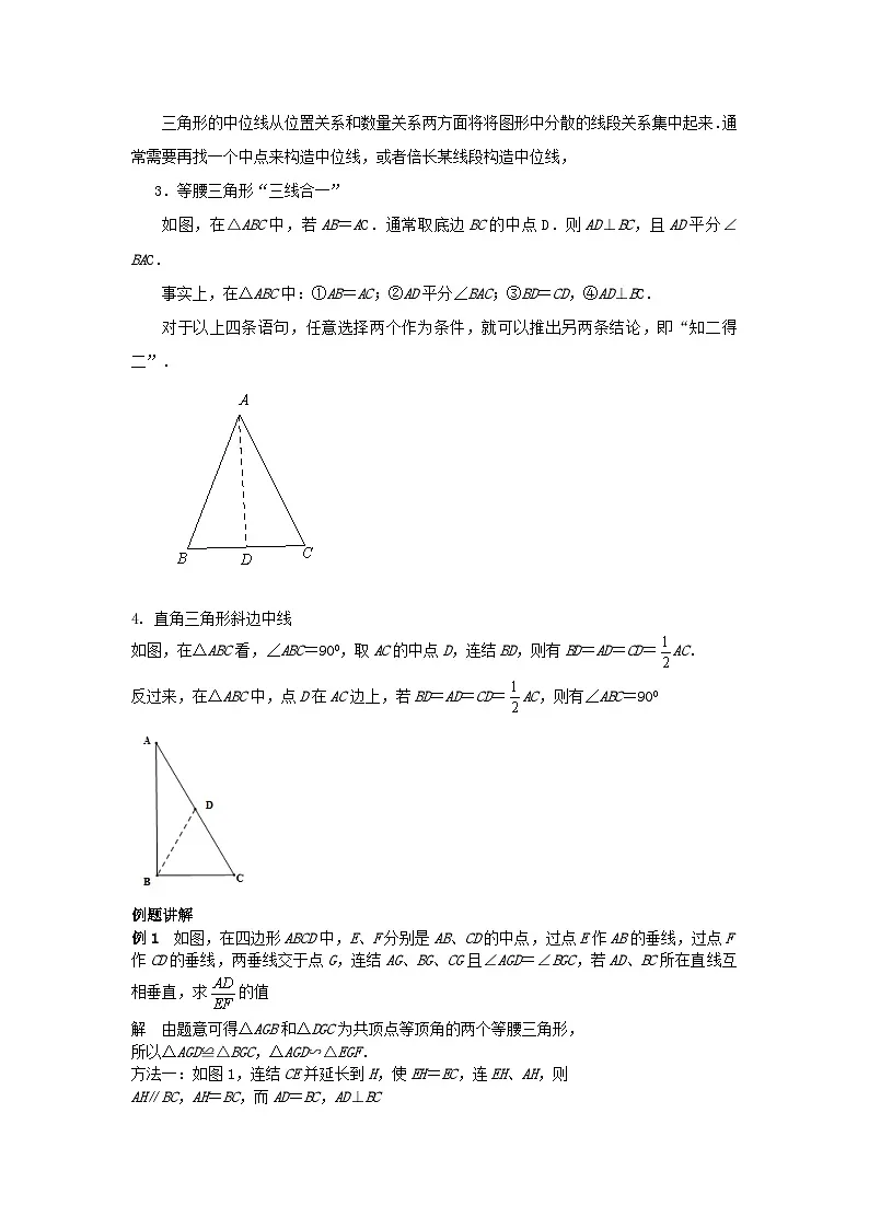 初中数学•中考压轴题复习资料 专题19《中点模型》 练习第2页