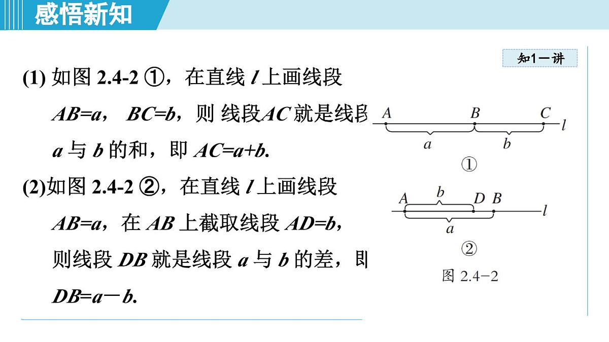 冀教版七年级数学上册  2.4 线段的和与差（第二章  几何图形的初步认识  学习、上课课件）第5页