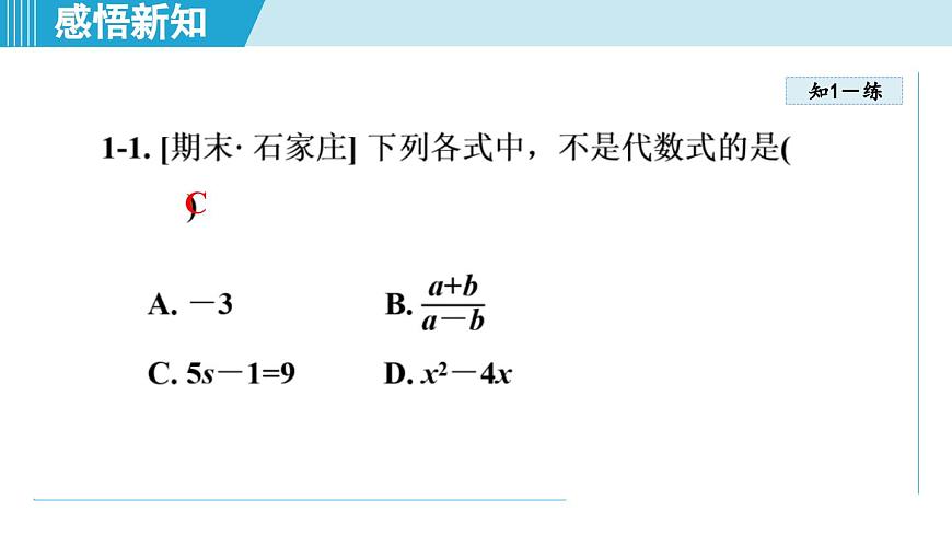 冀教版七年级数学上册  3.2 代数式（第三章  代数式  学习、上课课件）第8页