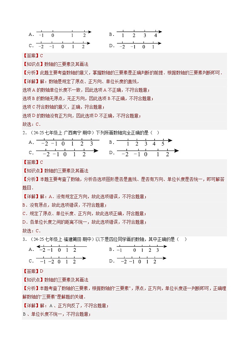专题03 数轴 (3知识点+7大题型+思维导图+过关测) (答案解析)-2025年新七年级数学暑假衔接讲练 (人教版-新教材)解析版第2页