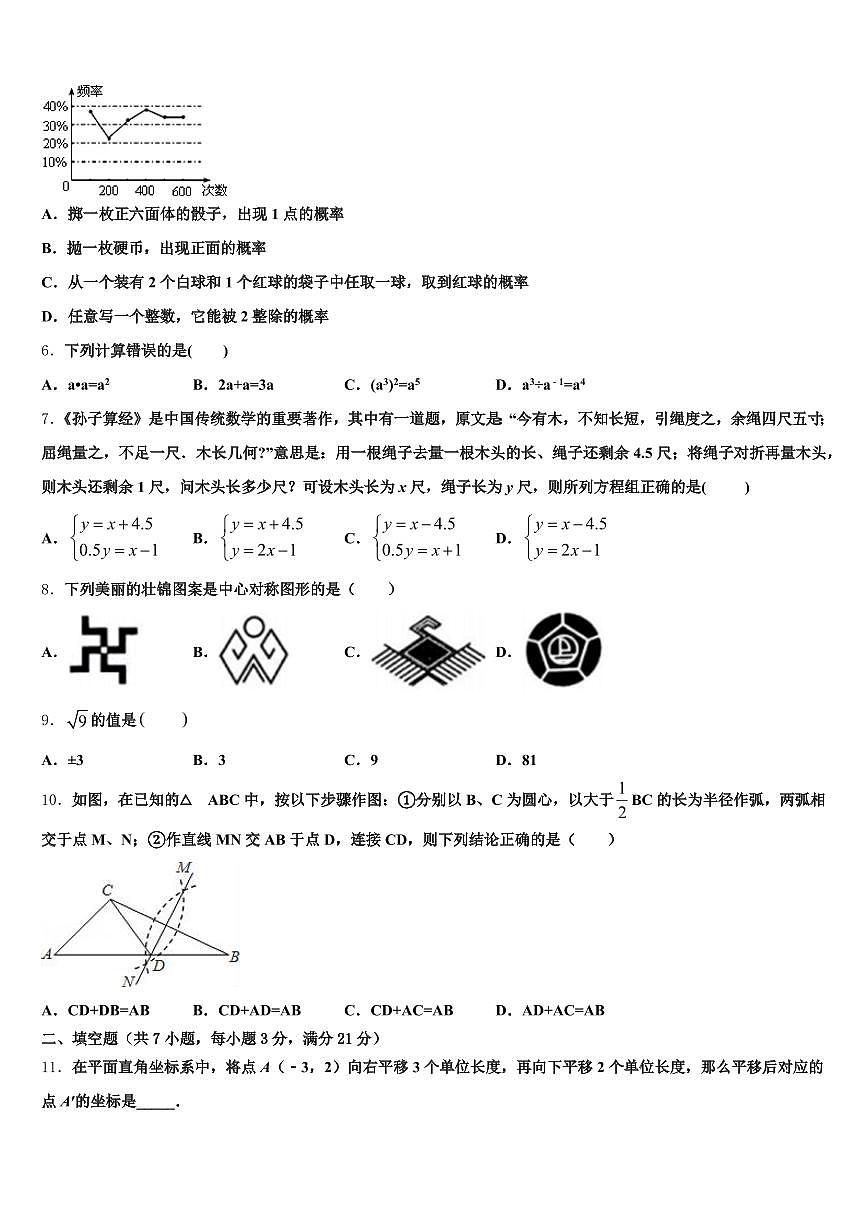 广西壮族自治区桂林市秀峰区2025年中考数学仿真试卷含解析第2页