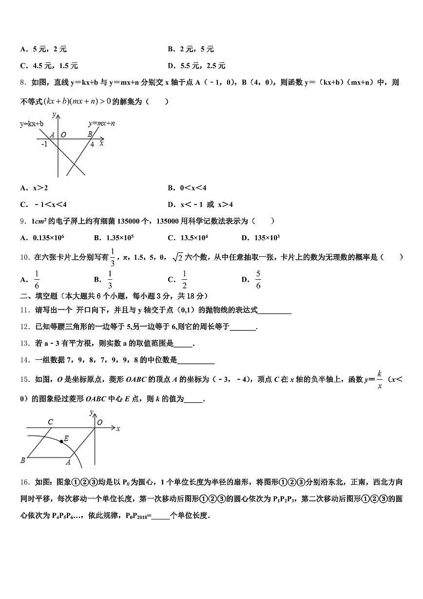 2025届萍乡市芦溪县中考数学五模试卷含解析第2页