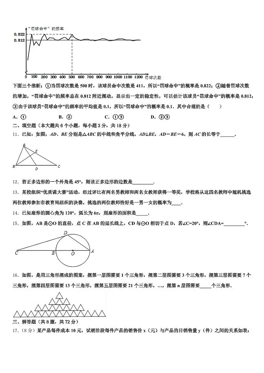 青海省果洛藏族自治州达日县2025年中考联考数学试卷含解析第3页