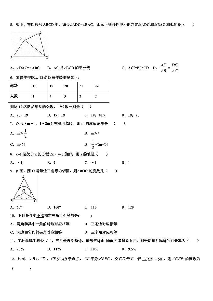 2024-2025学年敖汉旗中考数学模试卷含解析第2页
