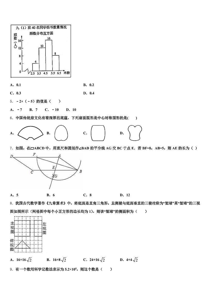 2025年九江市共青城市中考数学五模试卷含解析第2页