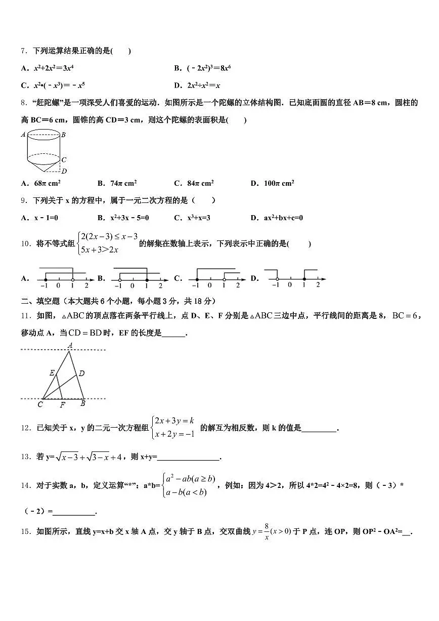 青海省海北藏族自治州2024-2025学年中考数学全真模拟试题含解析第2页