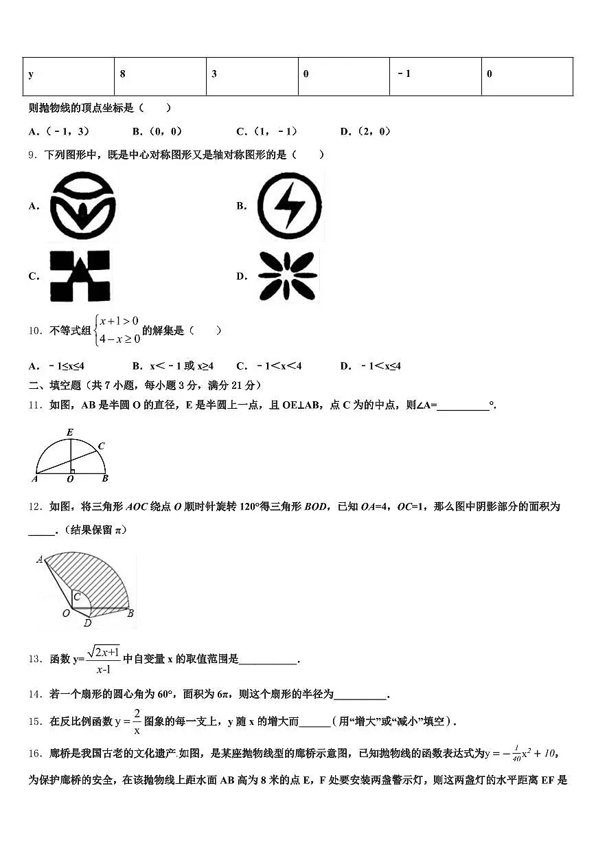 2025年河南省鹤壁市中考三模数学试题含解析第3页