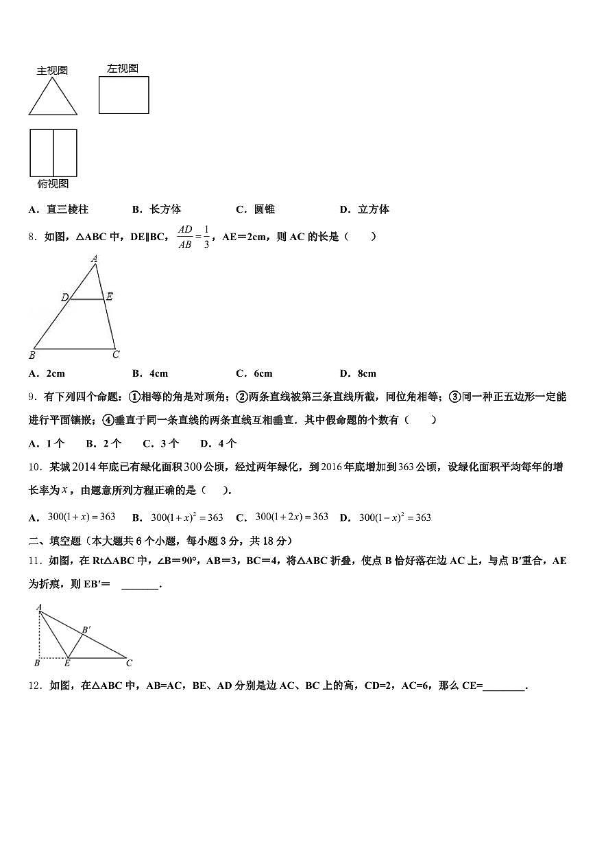 荆州市洪湖市2025届中考数学考前最后一卷含解析第2页