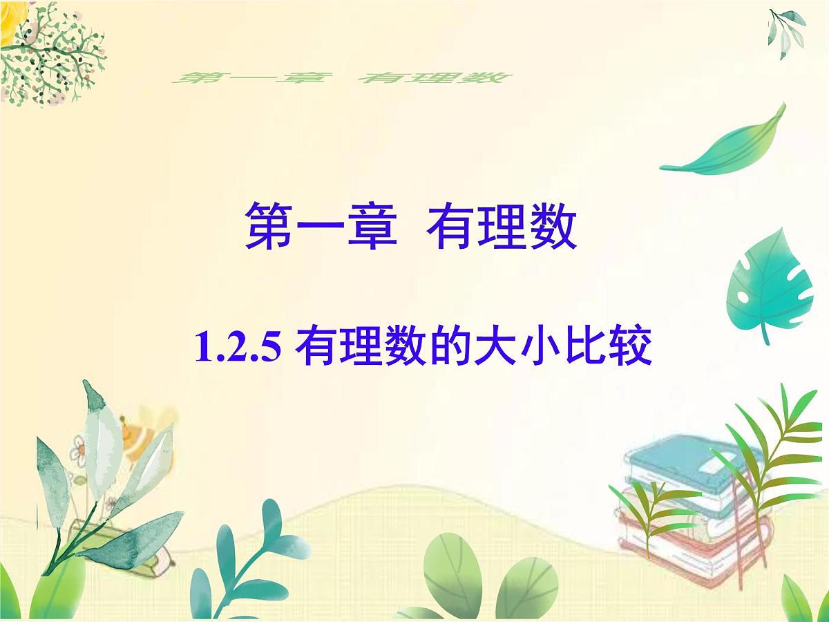 初中  数学  人教版（2024）  七年级上册1.2.5有理数的大小比较 课件第1页