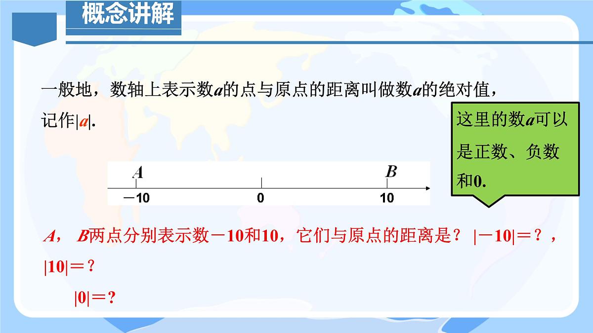 初中  数学  人教版（2024）  七年级上册1.2.4绝对值 课件第4页