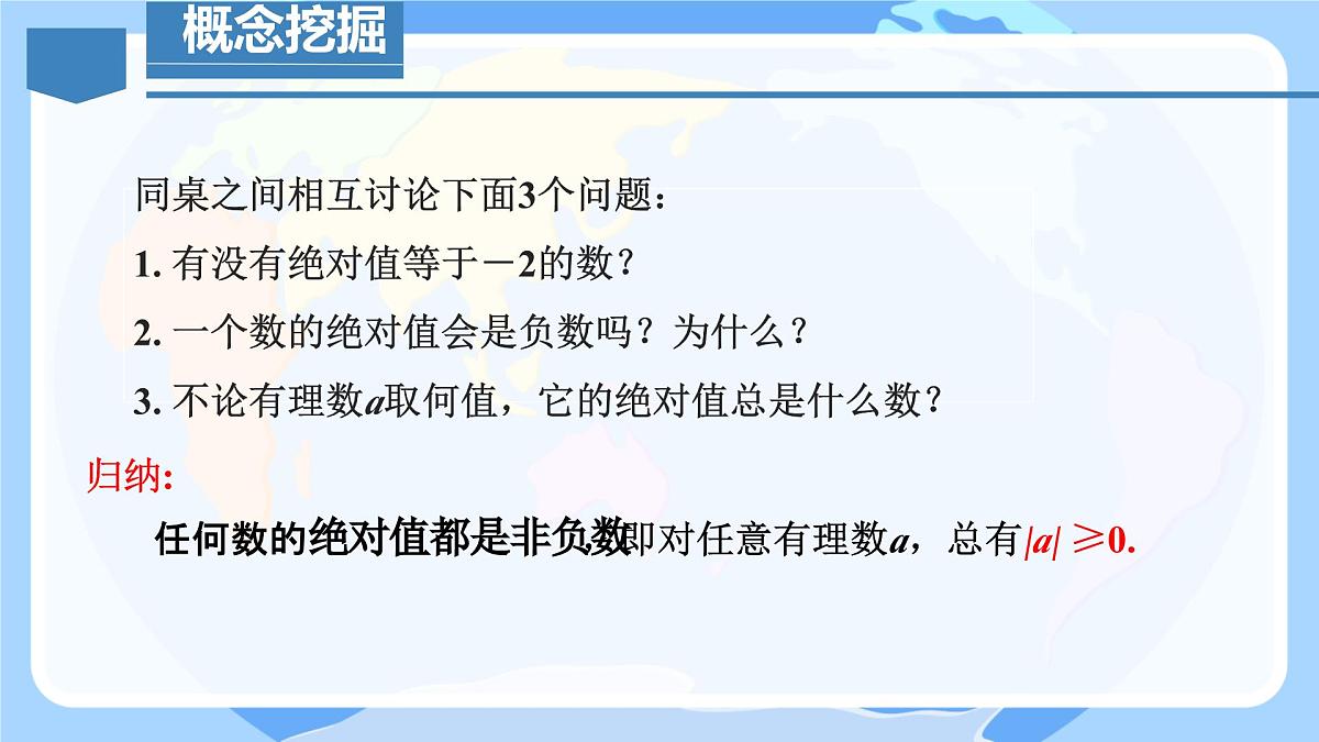 初中  数学  人教版（2024）  七年级上册1.2.4绝对值 课件第6页