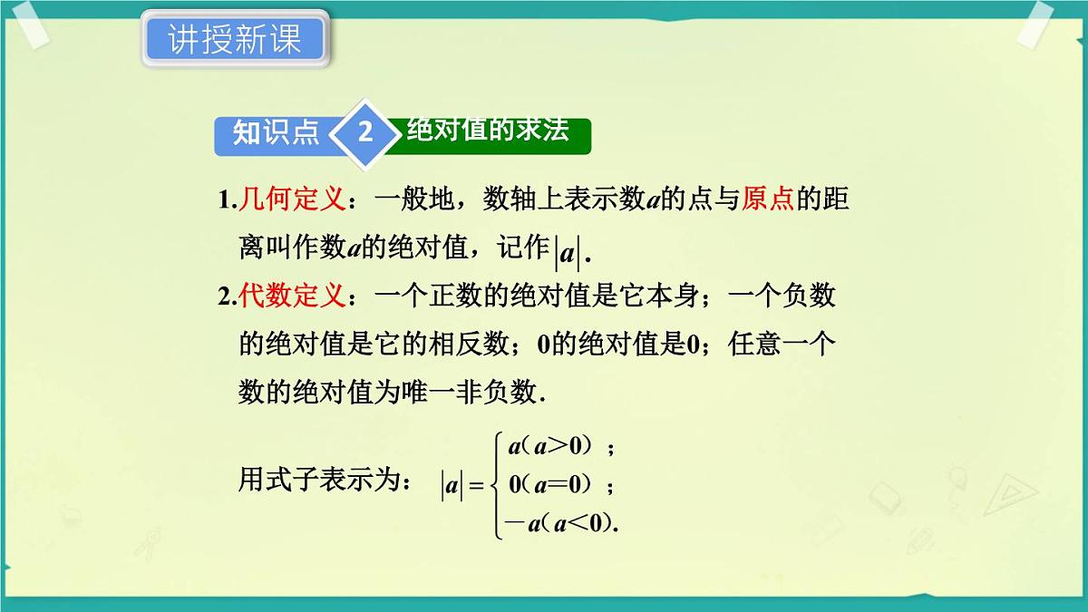 初中  数学  人教版（2024）  七年级上册1.2.4绝对值 课件第7页