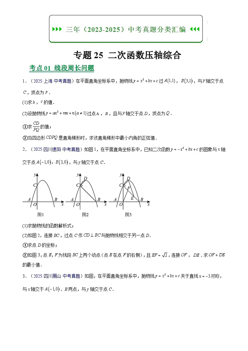 专题25 二次函数压轴综合(原卷版)第1页
