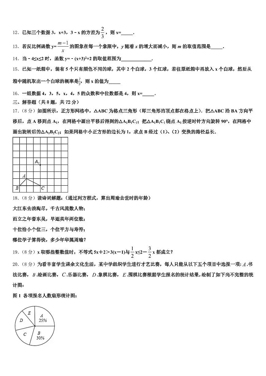 2024-2025学年双鸭山市宝山区中考数学适应性模拟试题含解析第3页