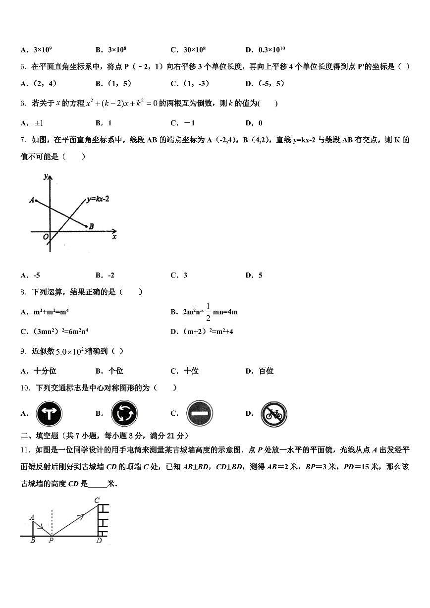 朗县2025年中考数学考试模拟冲刺卷含解析第2页