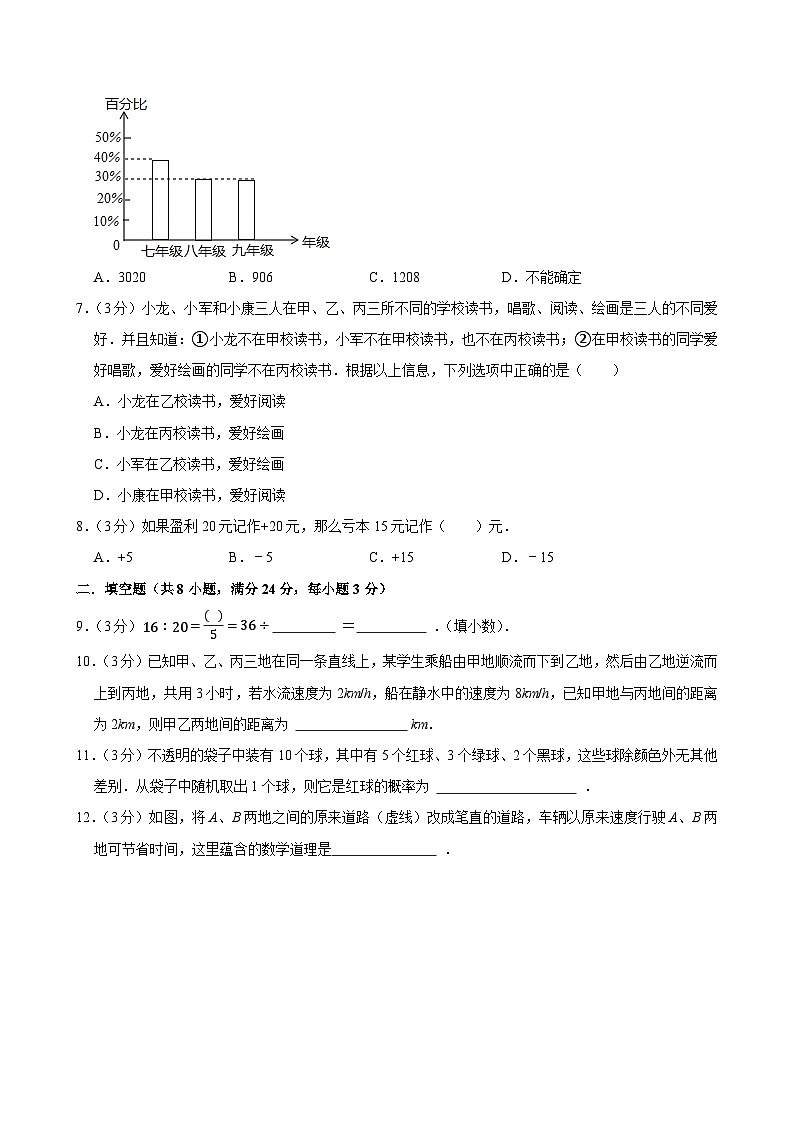 2025-2026学年上学期北京初中数学七年级开学模拟考1第2页